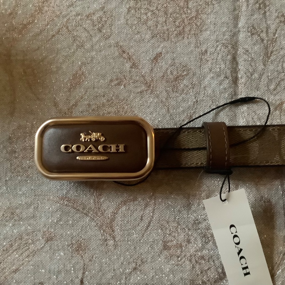 COACH Signature Buckle Cut To Size Morgan Belt, 25 Mm In Tan/Brown OS - Picture 3 of 11